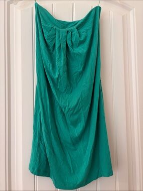 Tart Collections Teal Strapless Mini with Front Drape